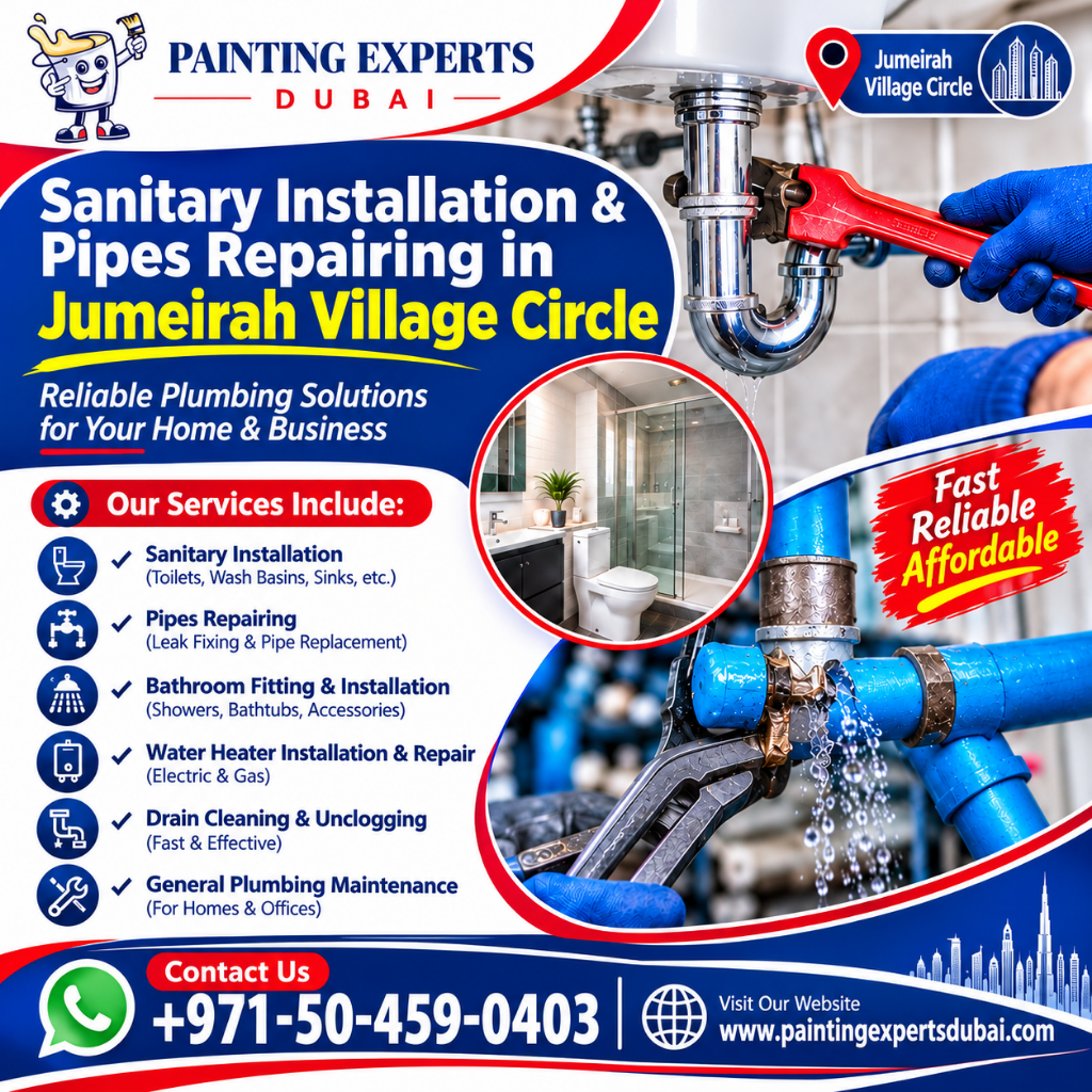 Sanitary Installation & Pipes Repairing in Jumeirah Village Circle